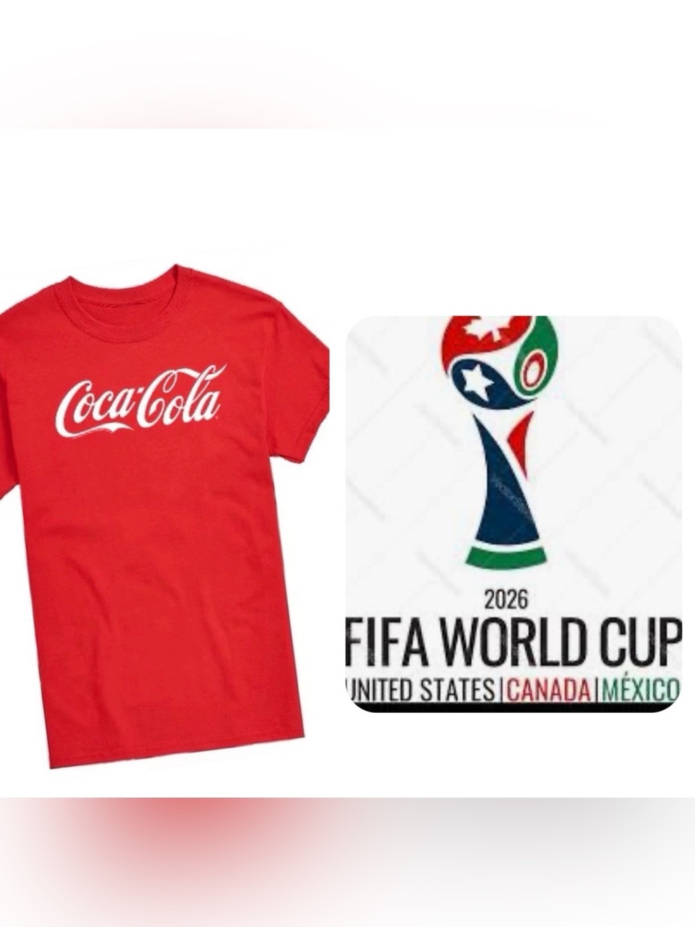 FIFA Soccer Coca Cola World Cup Soccer Red Graphic Tee with White Logo